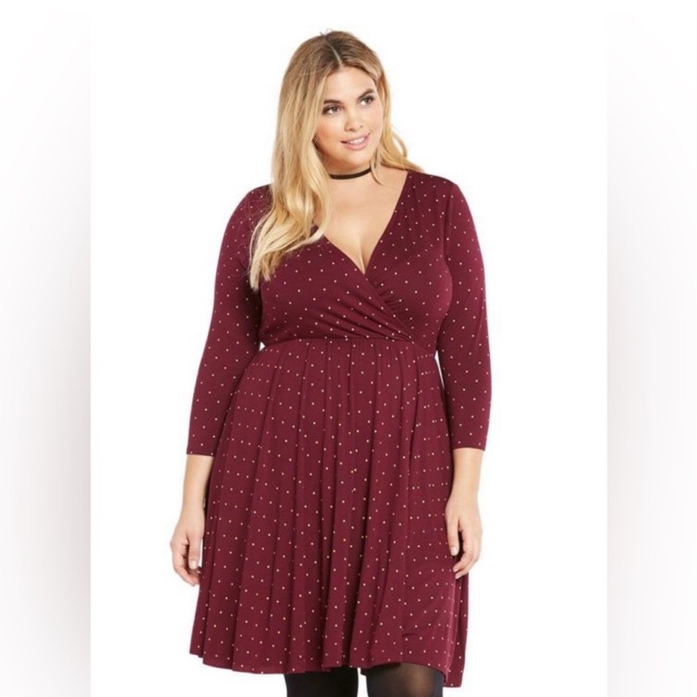 Torrid Polka Dot Skater Dress – Size 1 (14/16)